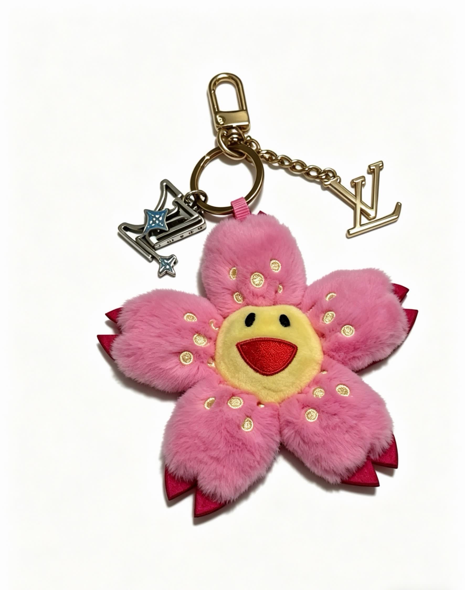 Louis Vuitton Pink Flower Keychain